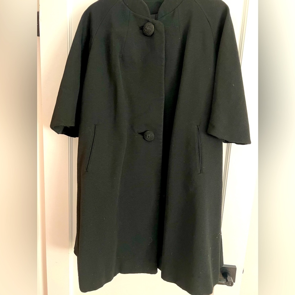 Vintage Juilliard 50’s Mandarin Collar Swing Coat with XL Covered Buttons